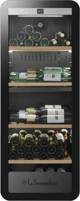 Produktbild von La Sommelière APOGEE145DZN, Freistehend, 143 Flasche(n), 120 W, F, Innenbeleuchtung, Schwarz