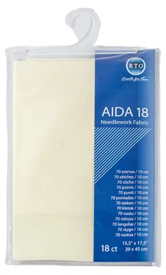 Aida-Stoff 18 Crème, 39 x 45 cm, 100 % Baumwolle
