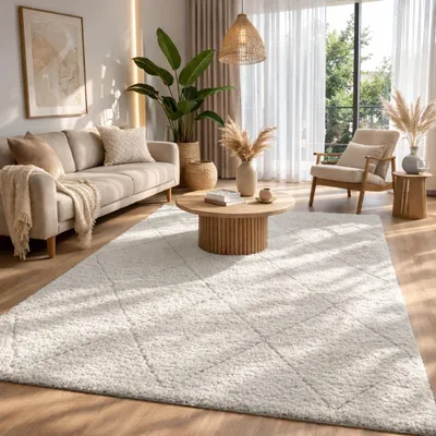 Image de Tapis poilu élégant pour salon et chambre
