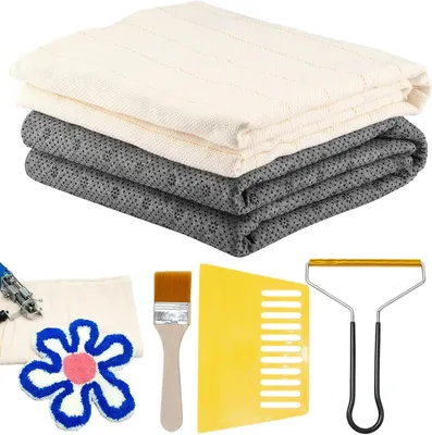 Produktbild von Trägergewebe für Teppichtufting – Großer Mönchstuch-Teppich mit markierten Linien und rutschfestem Trägergewebe