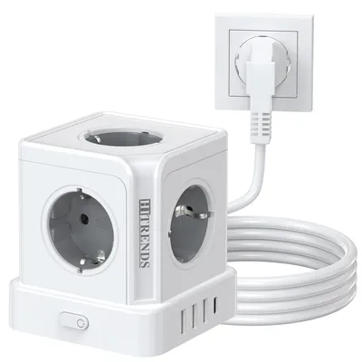 Obrázok produktu pre Zásuvková kocka 9 v 1 s 3 USB A a 1 USB C