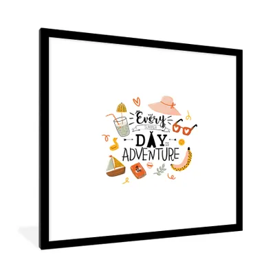 Produktbild von MuchoWow® Gerahmtes Poster Sommer - Sonnenbrille - Cocktail 40x40 cm - Poster mit Schwarzem Bilderrahmen Wandposter Rahmen Foto Bilder - Poster - Plakat im Rahmen