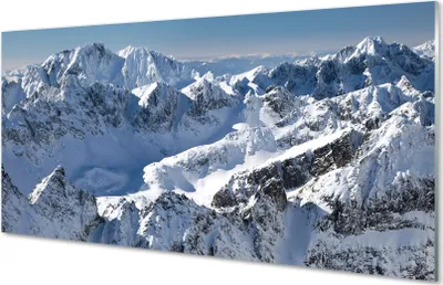 Produktbild von Glasbilder 120x60 Wandkunst Berg Winter