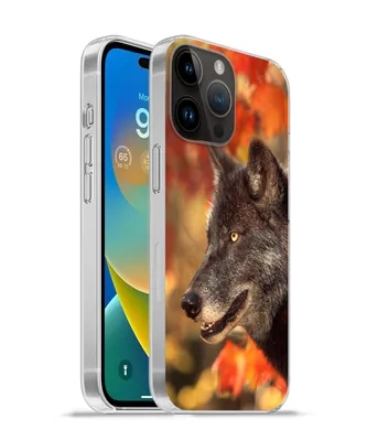 Produktbild von MuchoWow® Handyhülle Schutzhülle Hülle für Apple iPhone 14 Pro Max Wolf - Nahaufnahme - Blätter Silikon Softcase Handy Hülle - Hardcover