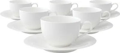Produktbild von Villeroy & Boch New Cottage Basic Kaffeetasse mit Untertasse 150 ml 6er Set