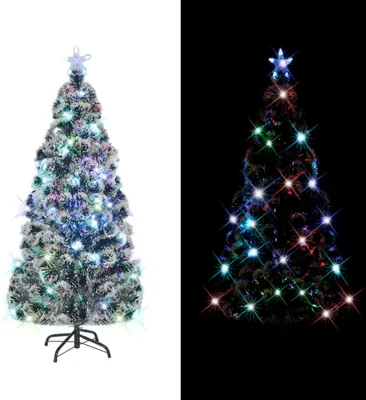 Produktbild von The Living Store Künstlicher Weihnachtsbaum mit Ständer/LED 210 cm Fiberoptik