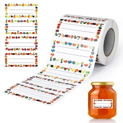 Selbstklebende Etiketten für Marmeladengläser, 500 Stück, 7,5 x 3,5 cm