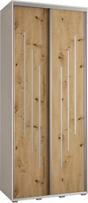 Produktbild von MEBLE KRYSPOL Davos 8 Schrank, zwei Türen - 235,2x100x45 cm - Weiß Artisan Silber