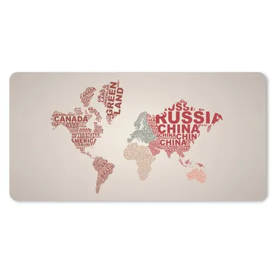 Produktbild von MuchoWow® Schreibtischunterlage Weltkarte - Buchstaben - Regenbogen 80x40 cm - XXL Mauspad - Gaming Mauspad