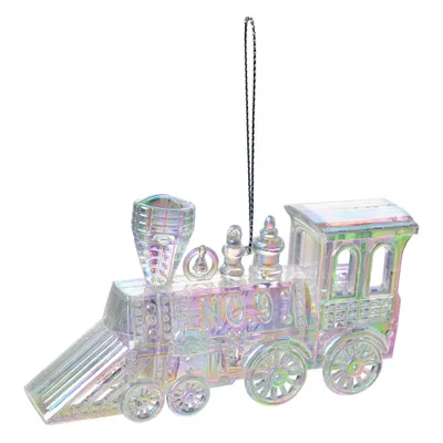 Produktbild von Clayre & Eef Weihnachtsanhänger Zug 12 cm Silberfarbig Kunststoff
