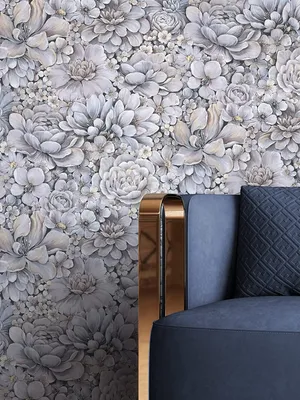 Produktbild von NEWROOM Tapete Blau Vliestapete Blumen - Vintage Floral Flieder Schwarz Rosen Blätter Blumentapete Modern