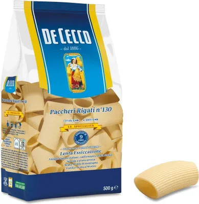 Produktbild von 10x De Cecco 100% Italienisch Pasta Paccheri Rigati n° 130 Nudeln 500g
