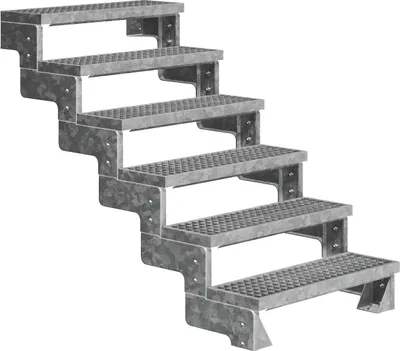 Produktbild von Dolle Außentreppe Gardentop 108-132cm Geschosshöhe mit Gitterrost 80cm breit ohne Geländer