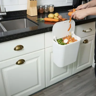 Immagine prodotto di Pattumiera da cucina sospesa, 9 litri - Smaltimento rifiuti compatto