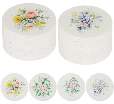 80 Saatpapier-Grußkarten, rund, 4 Stile, Wildblumensamen, DIY