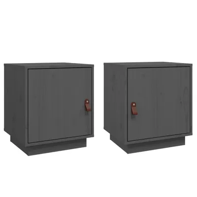 Obrázok produktu pre Nočné stolíky 2 ks sivé 40x34x45 cm borovicový masív