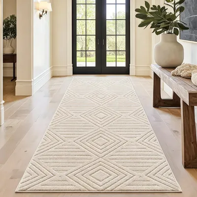 Immagine prodotto di Omgoods - Tappeto beige per ingresso, moderno e lavabile, 80 x 200 cm