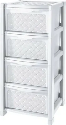Produktbild von Tontarelli Kunststoffkommode Weiß 4 Schubladen 38,5x39x82,5 cm