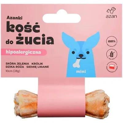 Productafbeelding van AZANKI Hypoallergene hertenhuid snacks met konijn en lijnzaad, MINI – lekkernijen voor honden – 10 cm