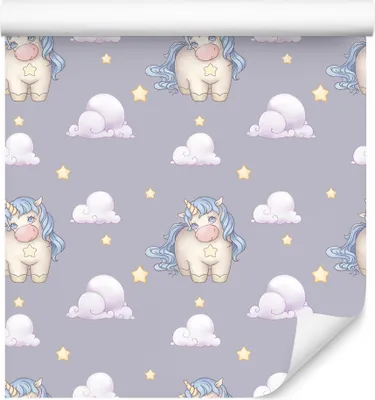 Obrázok produktu pre 10m VLIES WALLPAPER rolka detská izba Einhürner mraky hviezdy vesmír XXL