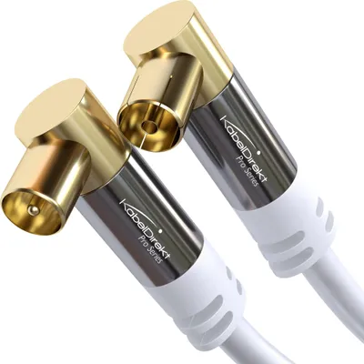 Immagine prodotto di KabelDirekt – Cavo antenna 4K, cavo coassiale, cavo TV con angolo di 90° – 2 metri – Sviluppato in Germania (connettore/presa angolata, cavo TV, digitale e analogico, compatibile con DVB-C/DVB-T/DVB-S, bianco)