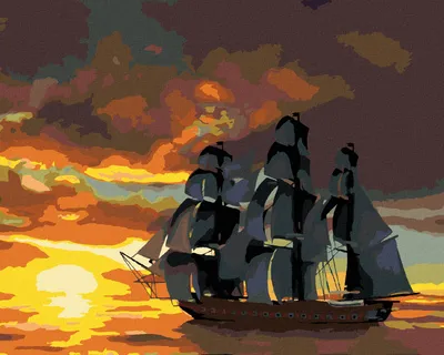 Produktbild von Zuty - Malen nach Zahlen - BOOT BEIM SONNENUNTERGANG (D. RUSTY RUST), 40x50 cm, ohne Keilrahmen