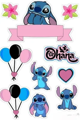 Produktbild von Essbar Lilo und Stitch Tortenaufleger Torte Tortenbild Zuckerbild Premium 0,6mm (LS09)