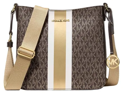 Produktbild von Michael Kors Jet Set Small Signature Logo Stripe Crossbody Bag Brown