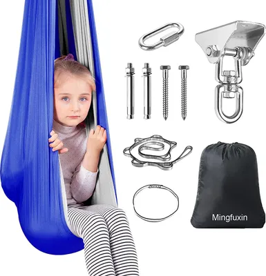 Produktbild von Therapie Schaukel Hängematte Therapieschaukel Kinder - Indoor Outdoor 360° Drehend Doppelte Schicht Schaukeltuch Kinder Geschenke für Autismus Erwachsene Kinder Baby