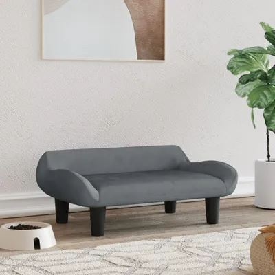 Zdjęcie produktu dla The Living Store legowisko dla psa ciemnoszare 70x40x24 cm aksamitne