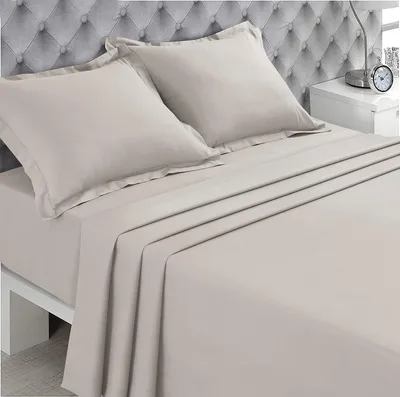 Produktbild von Bettlaken, 270 x 300 cm - Farbe: Beige - 100% Baumwolle, 57 Fäden.