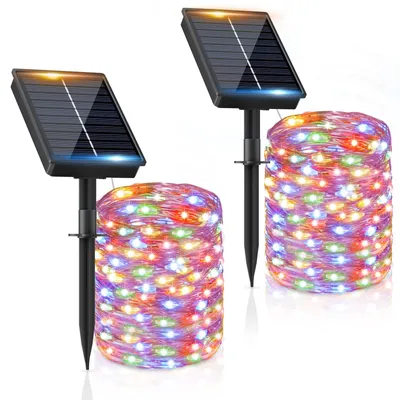 Solar-Lichterkette 2x16m, 160 LEDs, IP65, bunt