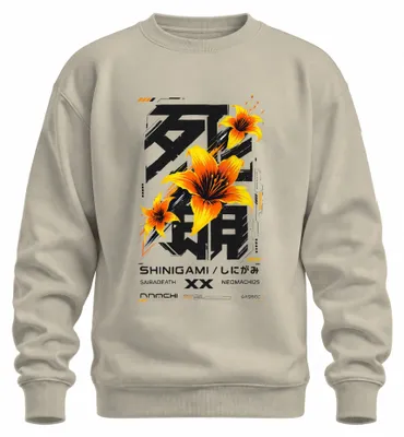 Productafbeelding van Shinigami Japan Lilien Cyberpunk Futuristisch Y2K Anime Trui, Natuurlijk, XL