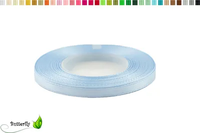 Produktbild von Satinband 6mm x 32m Rolle, Farbe:099 hell blau