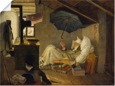 Produktbild von Carl Spitzweg: Der arme Poet. 1839, Produkt:Poster, Größe:30x40 cm / Poster
