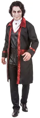 Produktbild von Herrenkostüm Vampir Halloween schwarz-rot - S