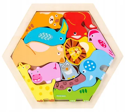 Obrázok produktu pre NiceKids Drevené Montessori Puzzle Zvieratá Vzdelávacie