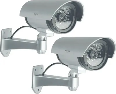 Produktbild von Kamera Attrappe mit IR-LEDs Imitation, Silber, Fake Dummy Außen Überwachung