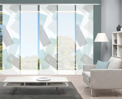 Produktbild von NAYAH Schiebegardine, halbtransparente Bambus-Optik, 260x60 cm, Graphikmotiv