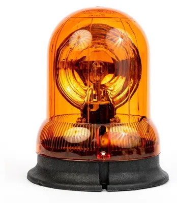 Zdjęcie produktu dla Obrotowa pomarańczowa lampa ostrzegawcza z żarówką, 24 V, Ø 148 mm