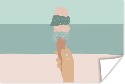 Produktbild von MuchoWow® Poster Sommer - Eiscreme - Hand 60x40 cm - Schlafzimmerdekoration
