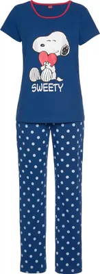 Produktbild von Peanuts Pyjama 2 -teilig blau-gepunktet Größe 48/50