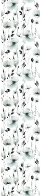 Produktbild von Vorgekleisterte Vliestapete – SKANDINAVISCHES WEISSES AQUARELLBLUMENMODELL – 1 Rolle à 300 x 60 cm