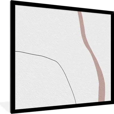 Produktbild von MuchoWow® Gerahmtes Poster Linie - Pastell - Gestaltung 40x40 cm - Poster mit Schwarzem Bilderrahmen Wandposter Rahmen Foto Bilder - Mit Rahmen - Wanddekoration Schlafzimmer
