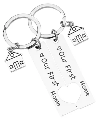Produktbild von Hausförmige Schlüsselanhänger, 2 Stück, ideal als Einzugsgeschenk.