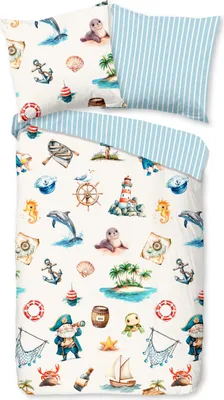 Produktbild von Duvet cover Good Morning 135x200 + 1* 80x80 cm - maritime / sea creatures