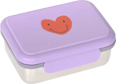 Produktbild von LÄSSIG Kinder Brotdose Edelstahl Lunchbox Frühstücksbox Nachhaltig Kindergarten Schule/Lunchbox Stainless Steel Little Gang Heart lilac