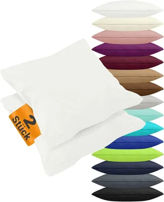 Productafbeelding van Kussenhoes - Set van 2 - 40 x 40 cm - Katoen - Modern - Wasbaar - Wit