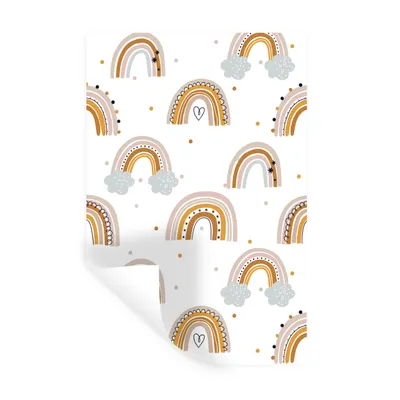 Obrázok produktu pre MuchoWow® Nálepka na stenu - Vzor - Rainbow - Dots - 20x30cm - Samolepiaca a polohovateľná