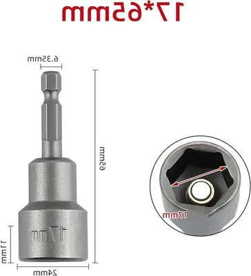 Immagine prodotto di Cacciavite da 17 mm, 1/4" - Set di cacciaviti magnetici per cacciaviti a punta e adattatori per cacciaviti a impulsi